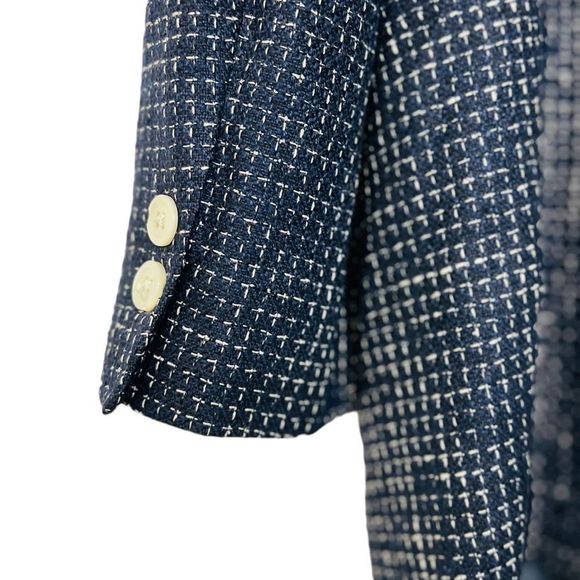 VTG BURBERRYS SPORTS SILK PLAID Navy Blue Blazer Sport Coat Jacket 38/40R - Picture 4 of 8